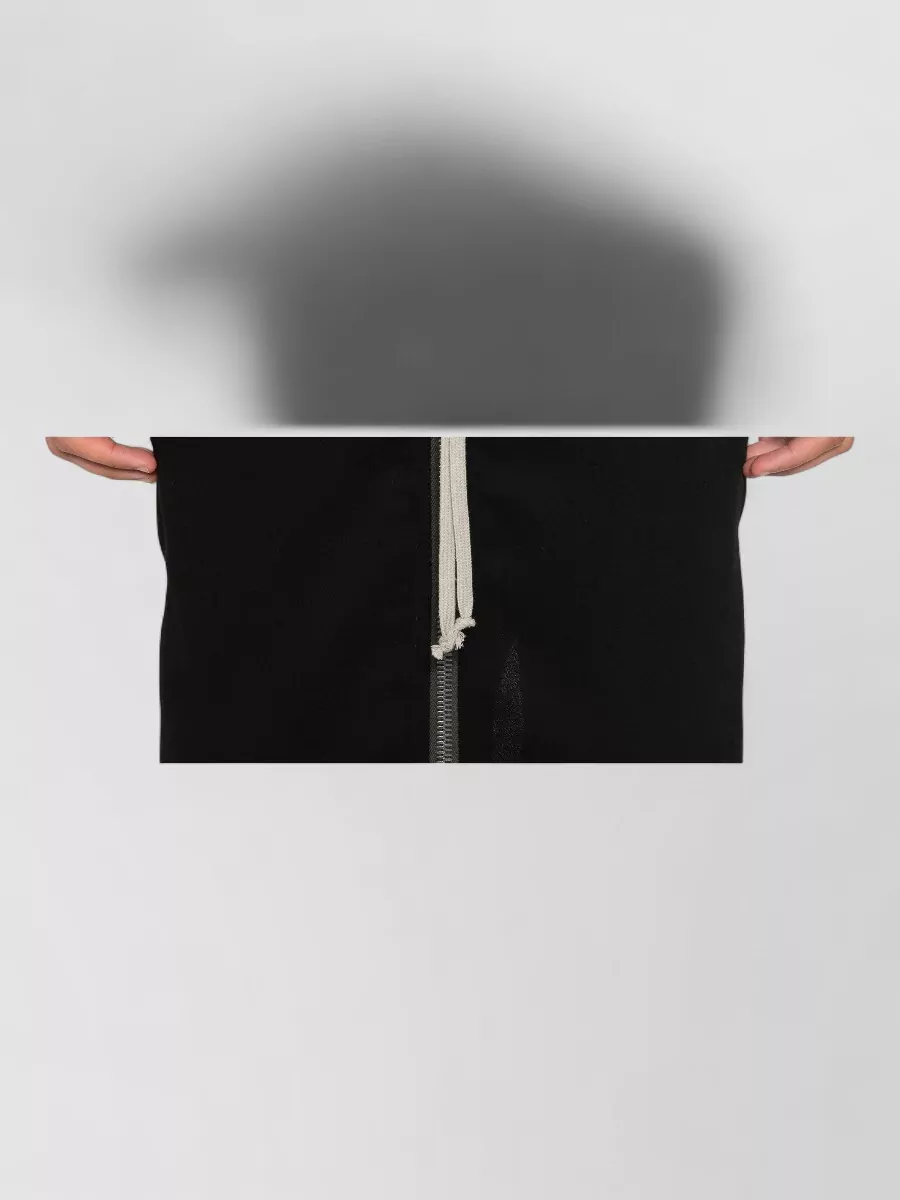 Rick Owens Zipped Midi Skirt Back Slit Pockets