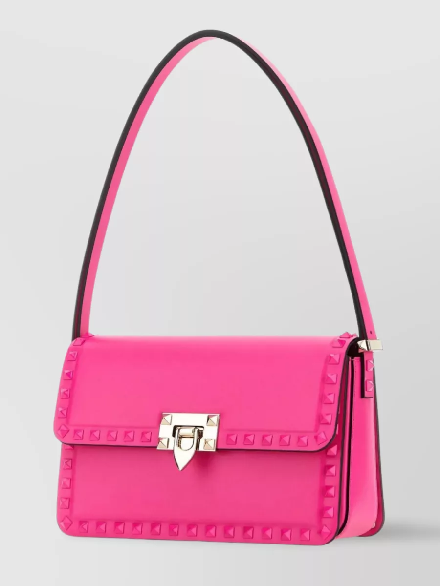 Shop Valentino Chain Strap Leather Rockstud Bag In Pink
