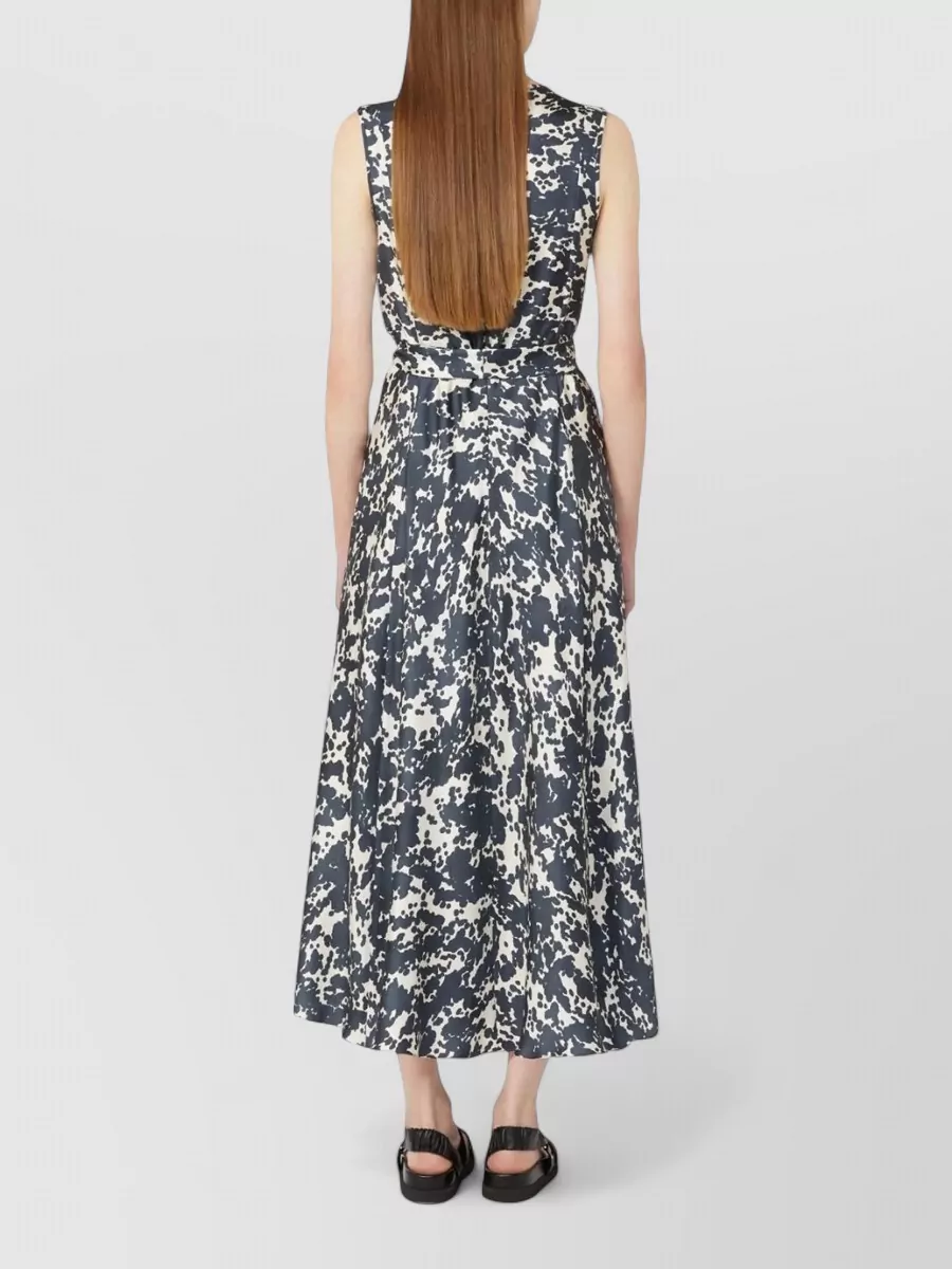 S Max Mara Silk Printed Midi Dress
