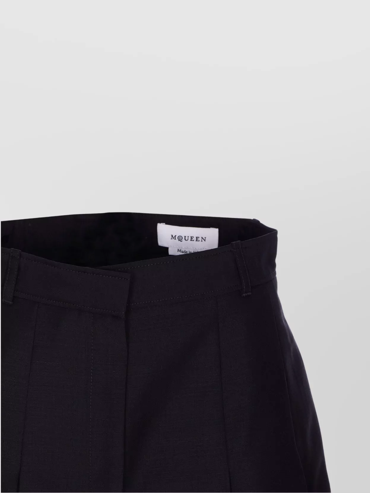 Alexander Mcqueen Pleated Design Shorts With Belt Loops And Back Pockets