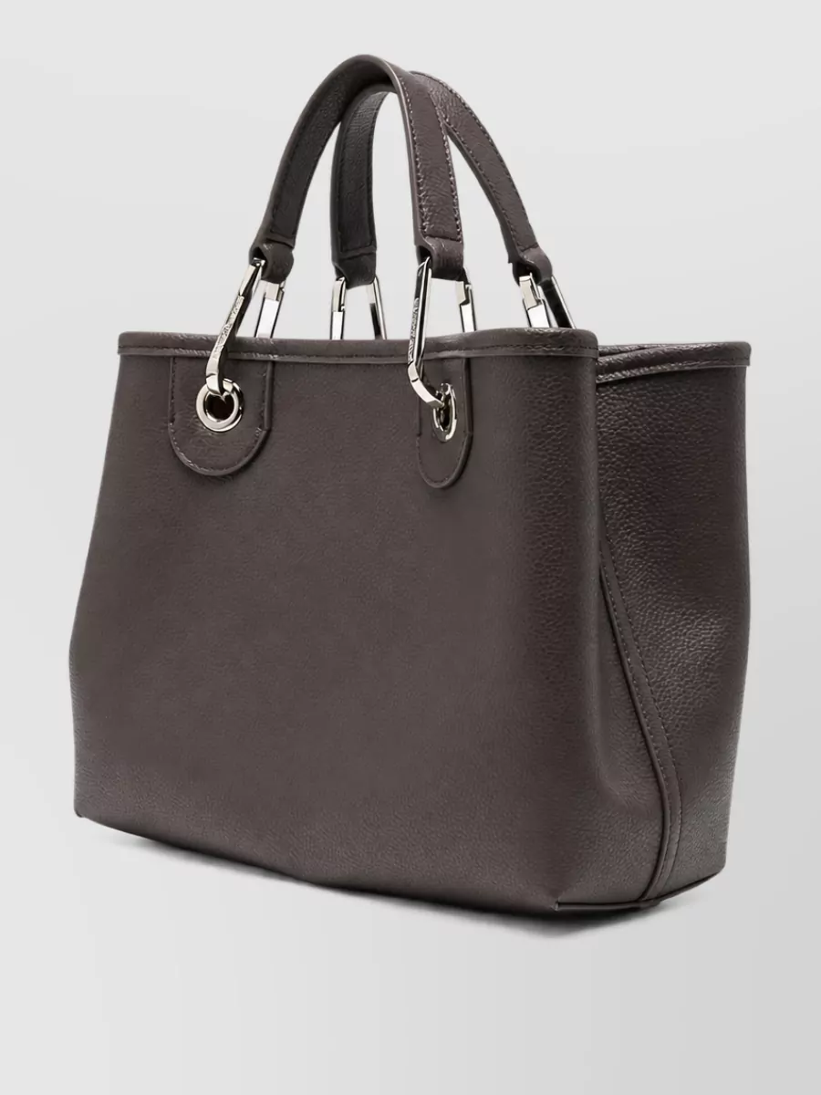 Emporio Armani Grained Logo Print Shoulder Bag