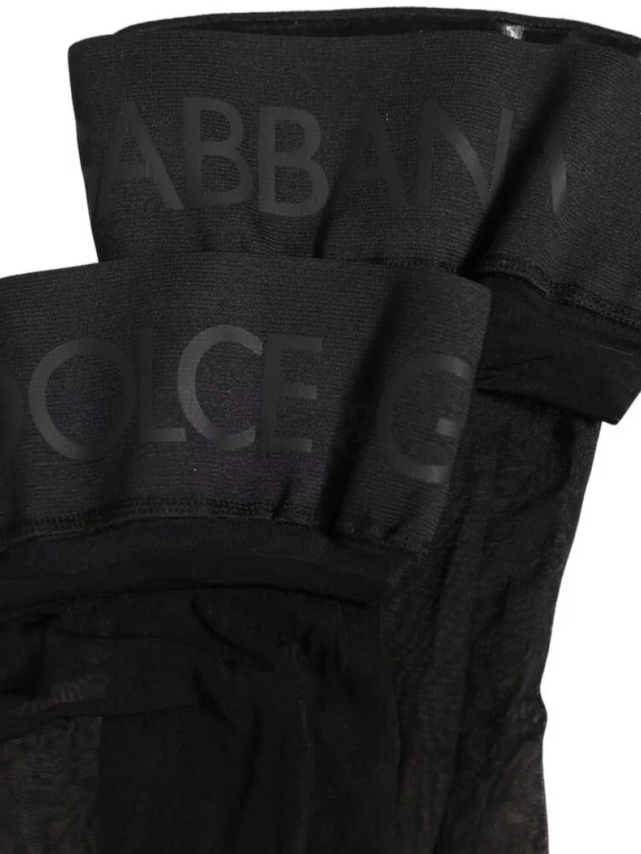 Dolce&Gabbana Nylon Logo Calf Socks