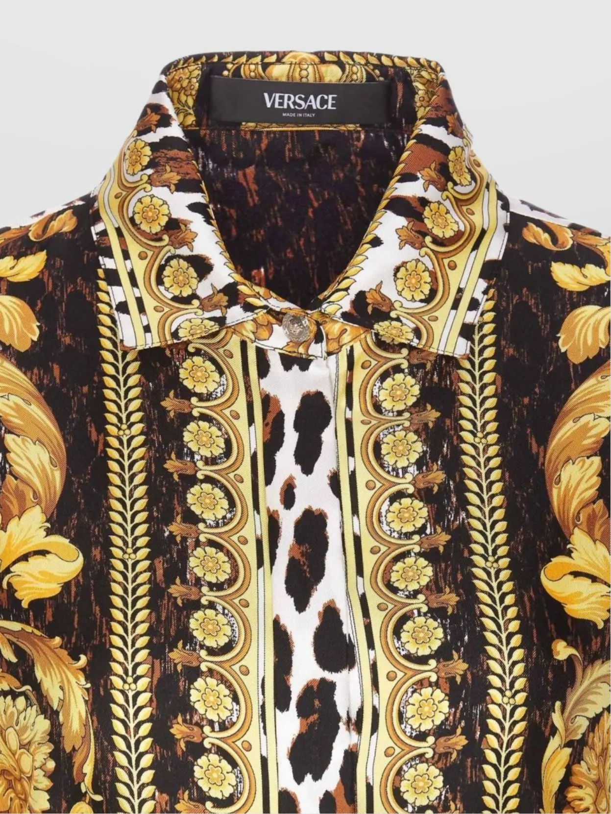 Versace Barocco Animal Print Long Sleeve Dress