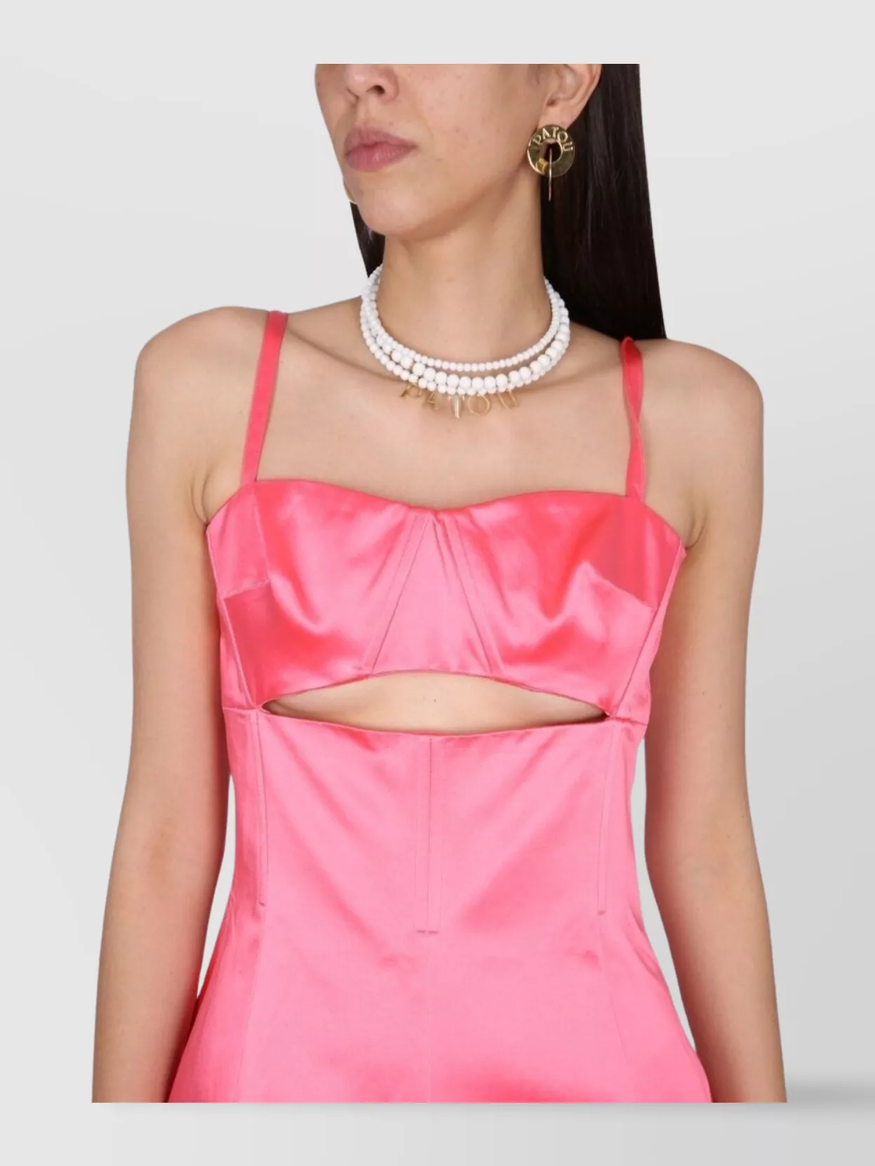 Patou Cutout Organic Cotton-blend Satin Midi Dress