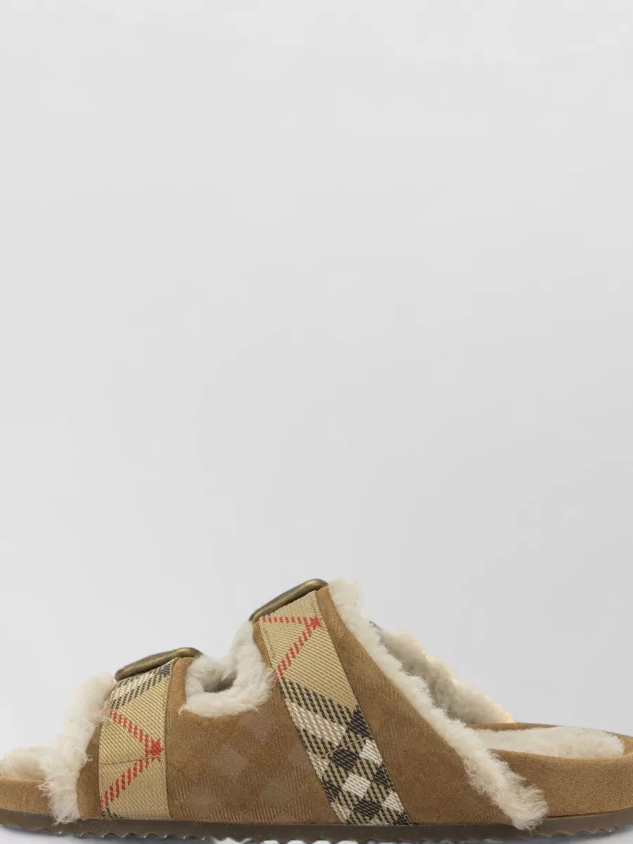 Burberry Shearling Trim Slippers