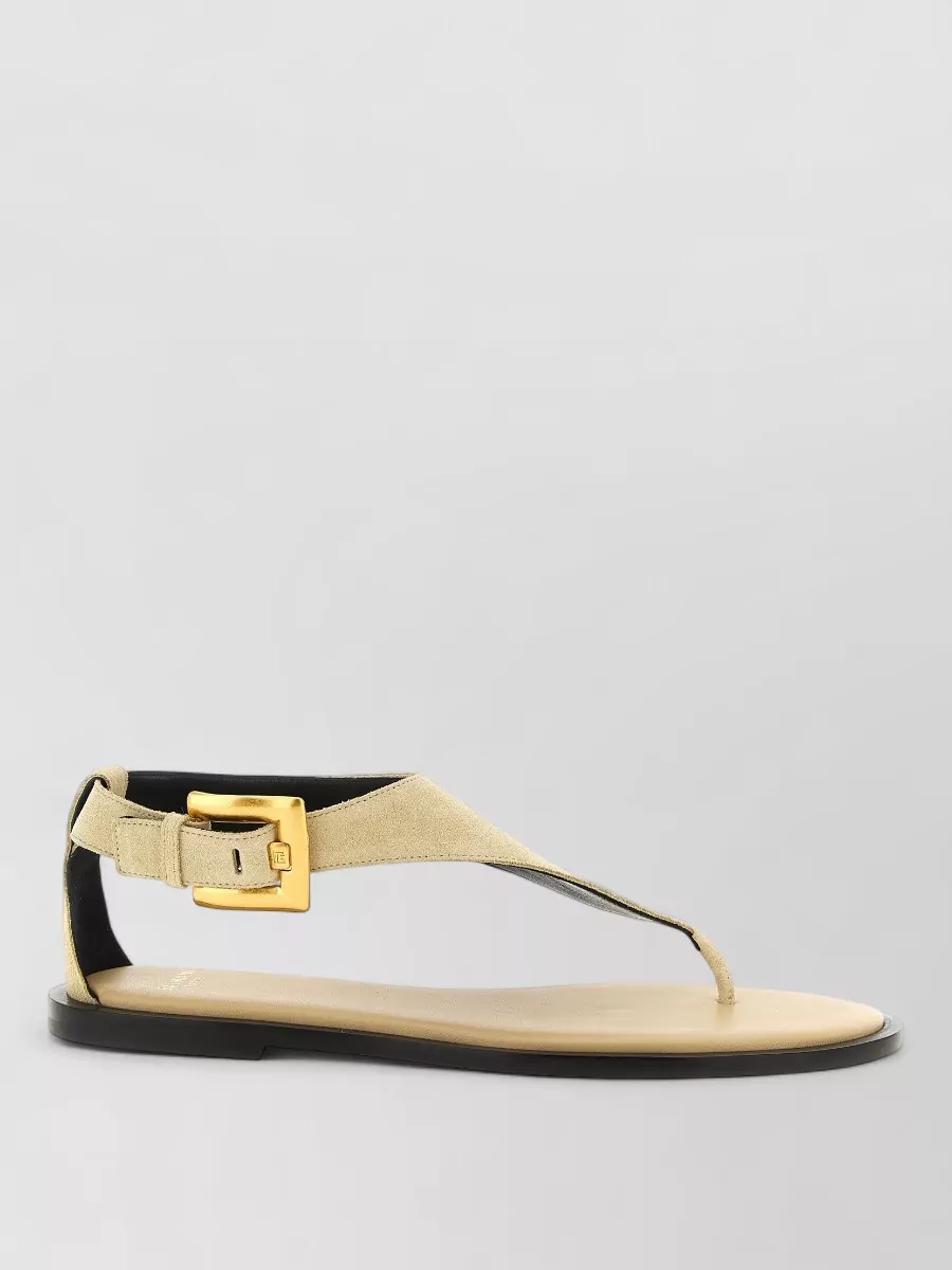 Balmain Anthem Flat Thong Strap Open Toe Sandals