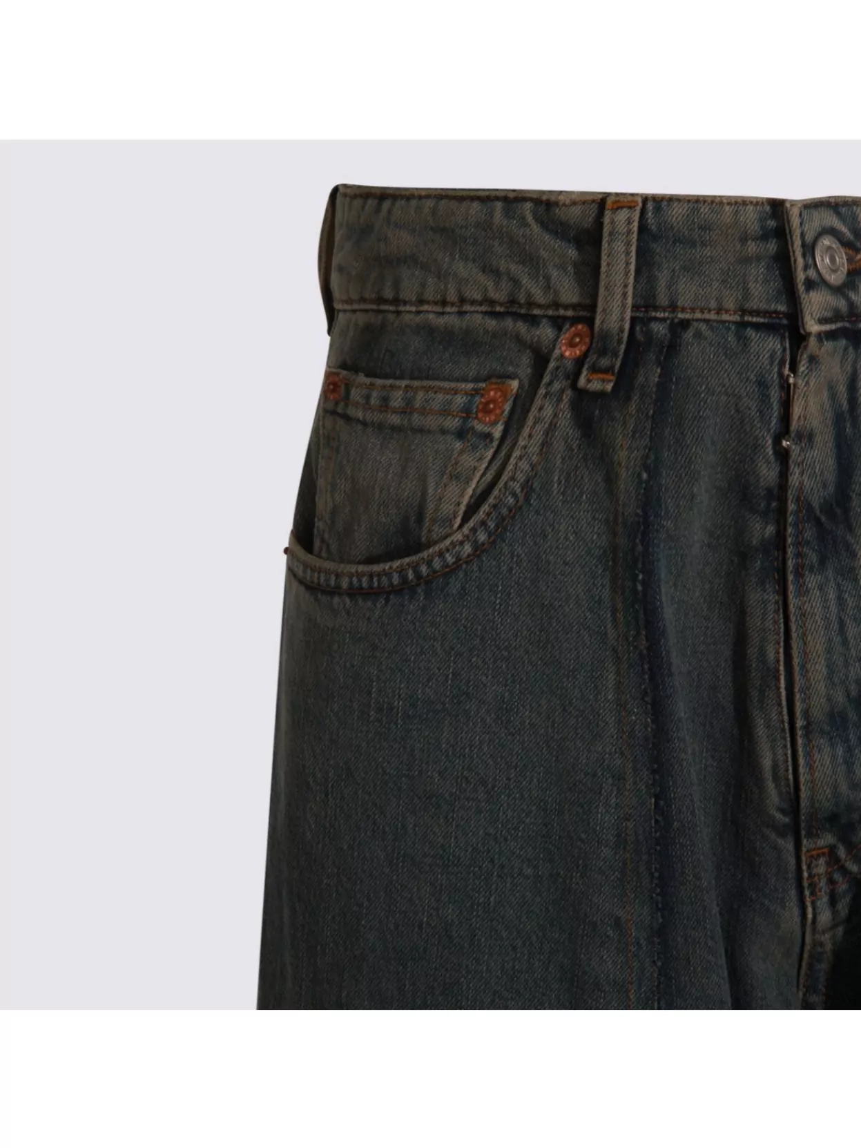 Mm6 Maison Margiela Straight Leg Five-pocket Trousers With Belt Loops In Blue