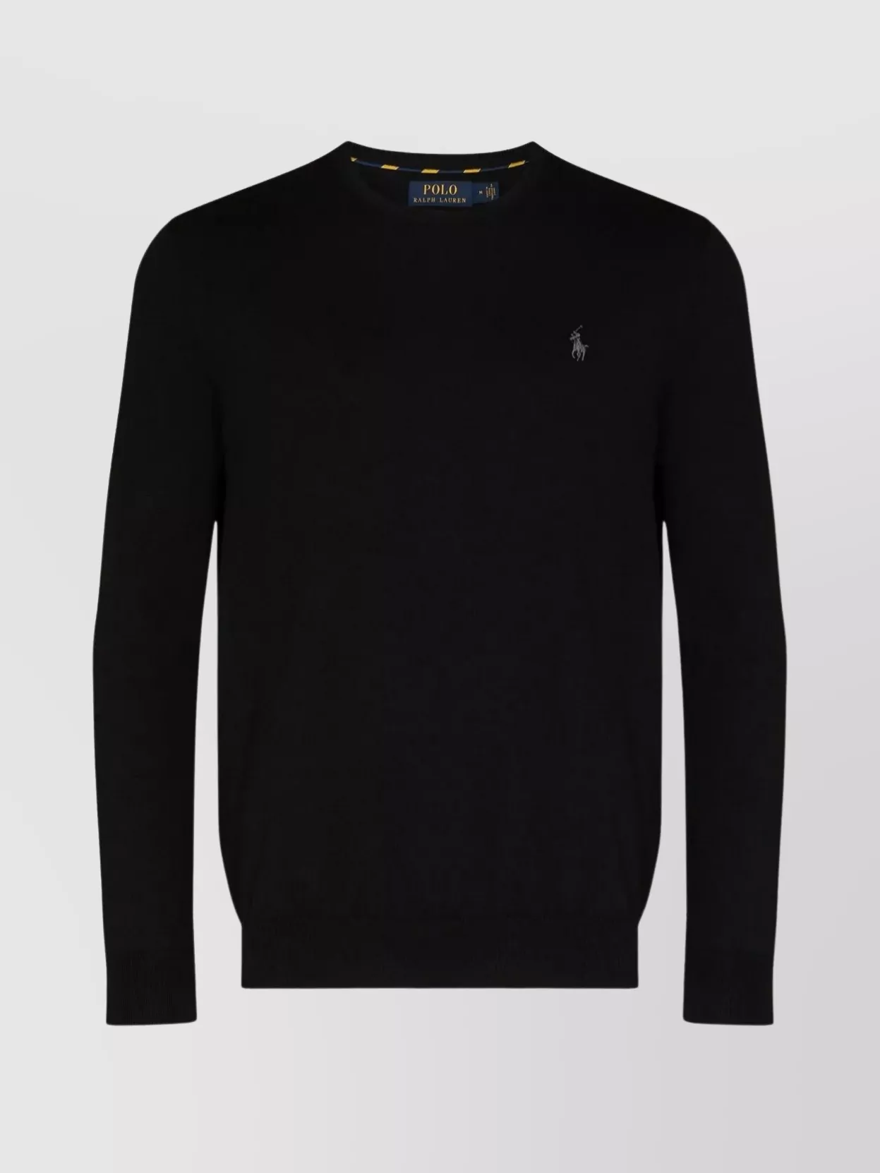Shop Polo Ralph Lauren Rib-knit Crewneck Sweater With Long Sleeves In Black