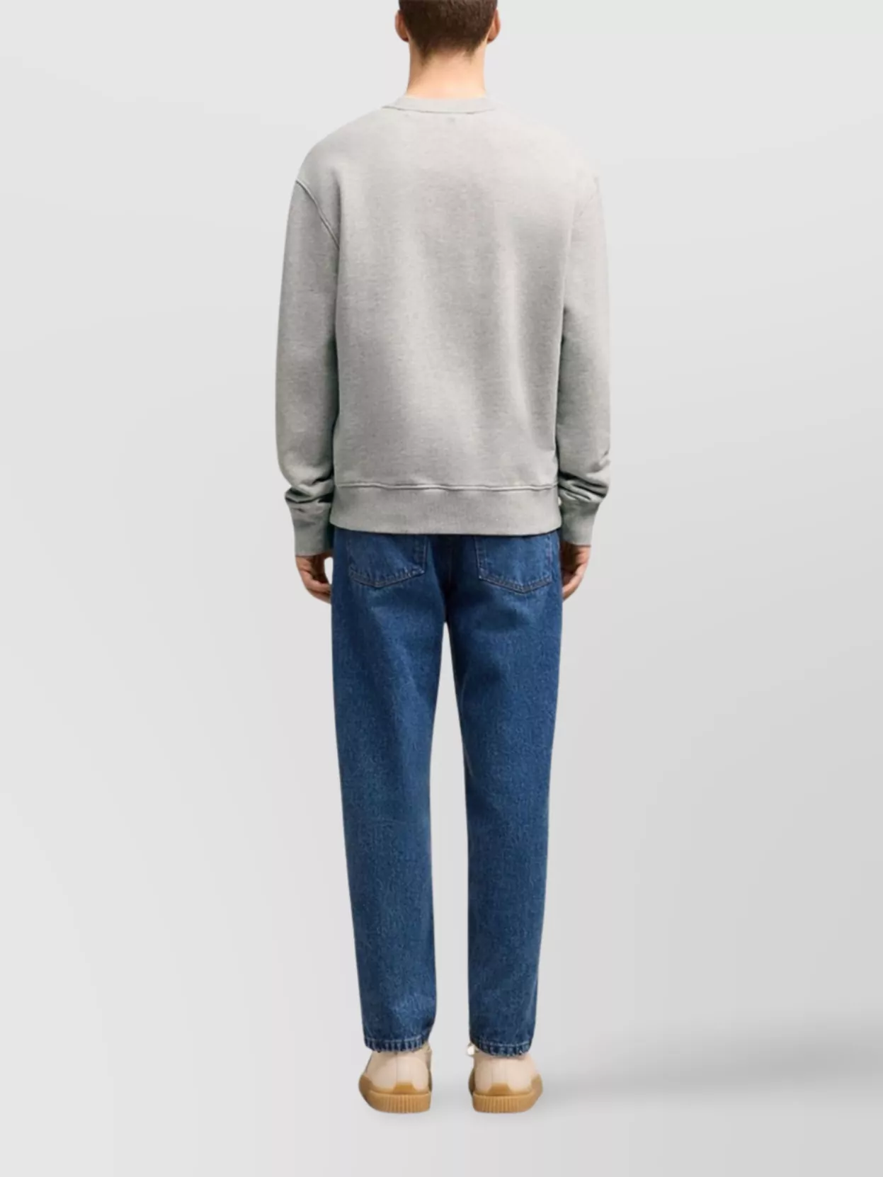 Ami Paris Ribbed Crewneck Sweater With Long Sleeves
