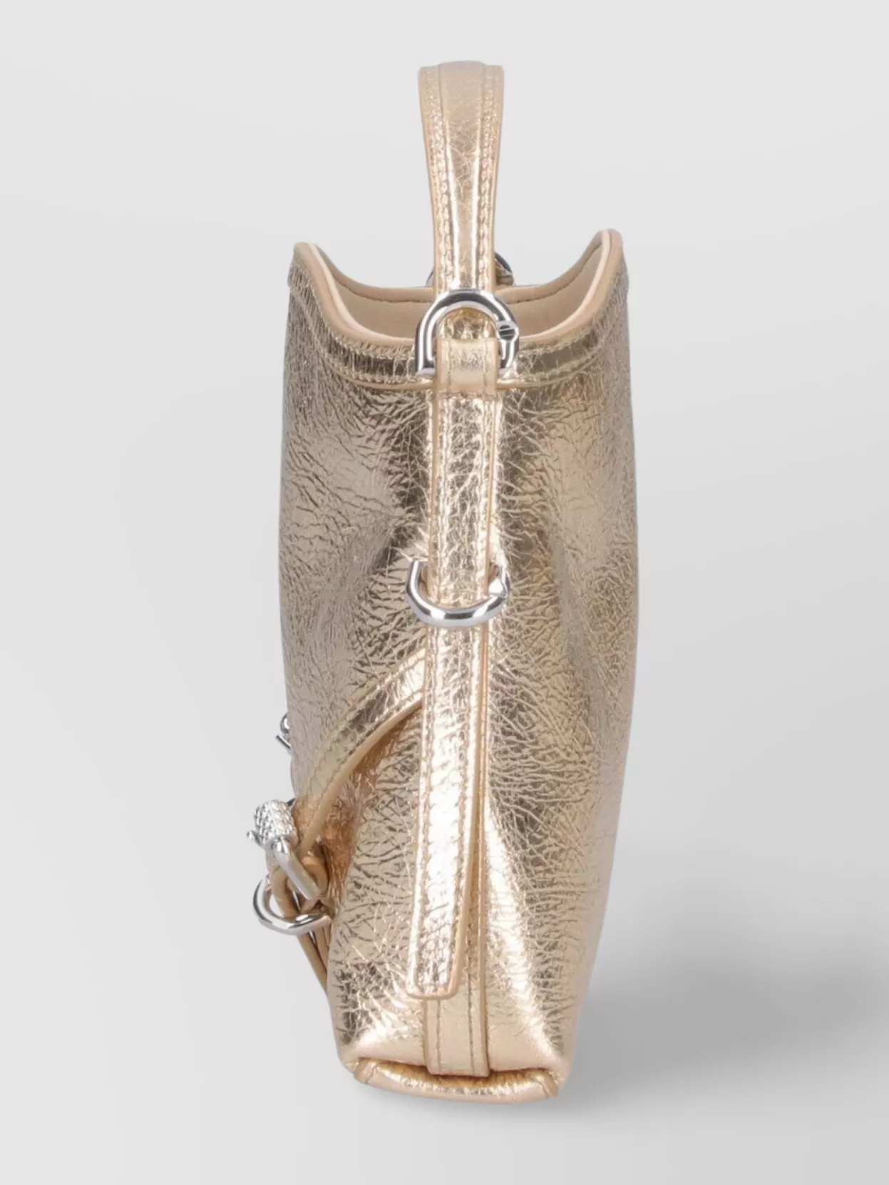 Givenchy Metallic Top Handle Shoulder Bag With Buckle Accents