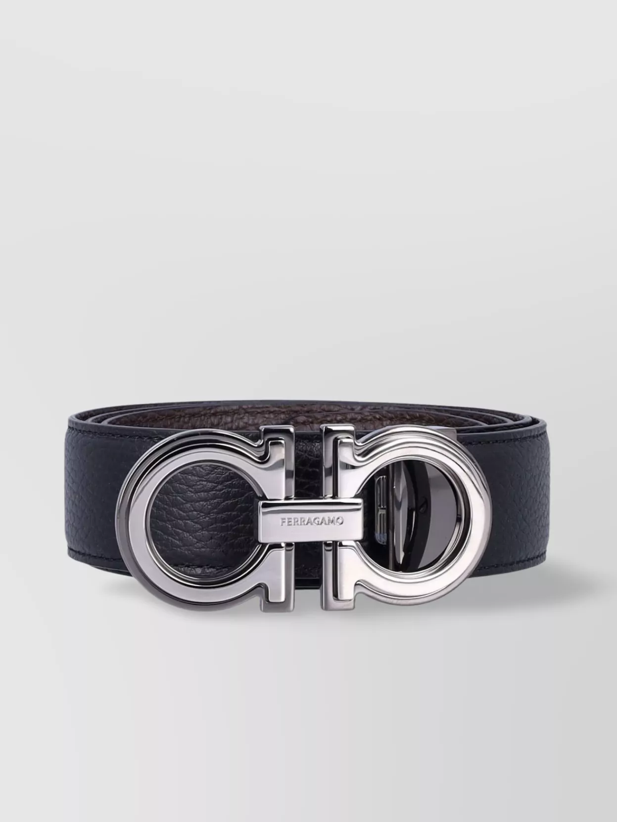 Ferragamo Dual Length Textured Leather Belt