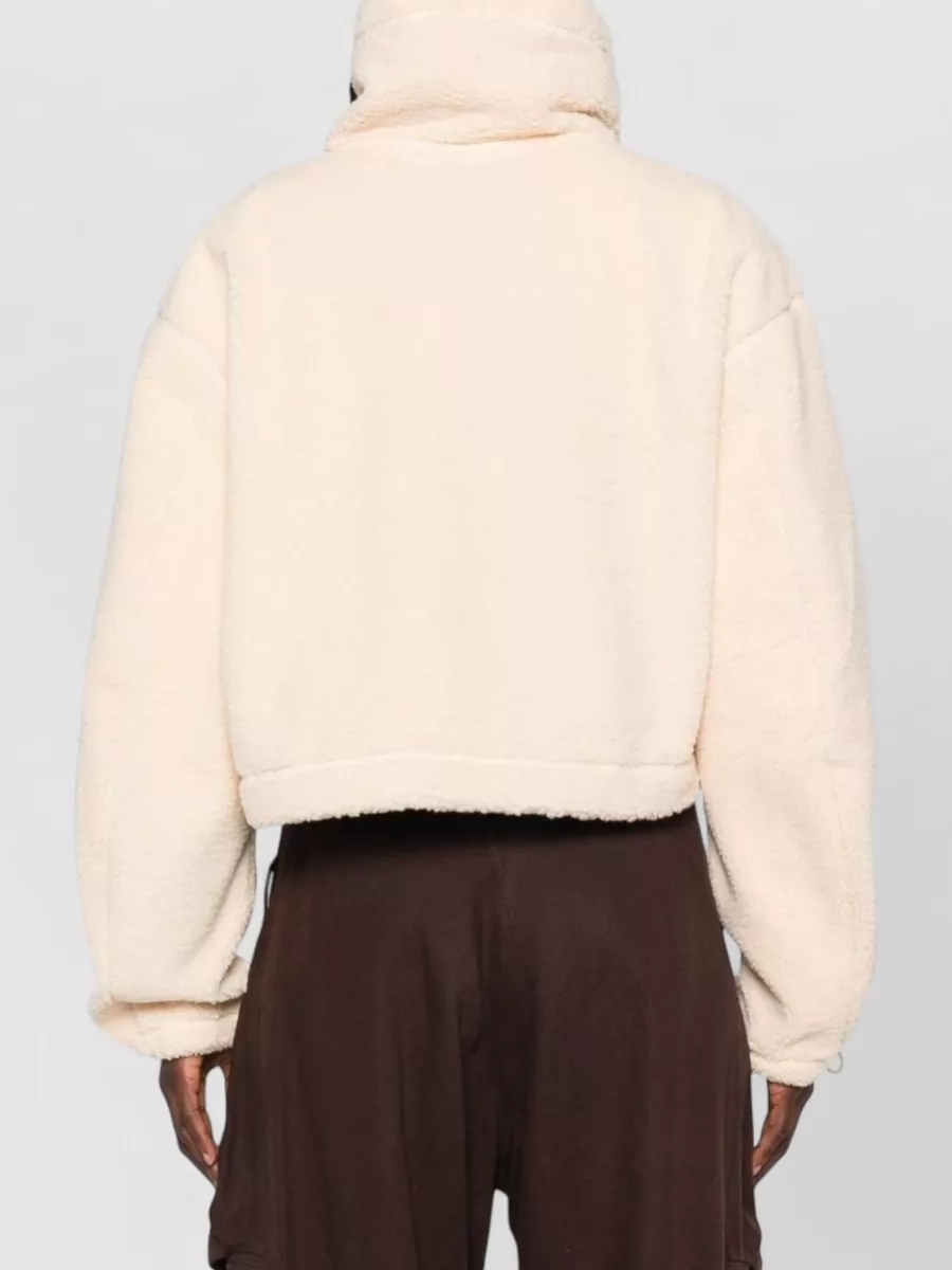Adidas By Stella Mccartney Cropped Teddy Fitted Jacket