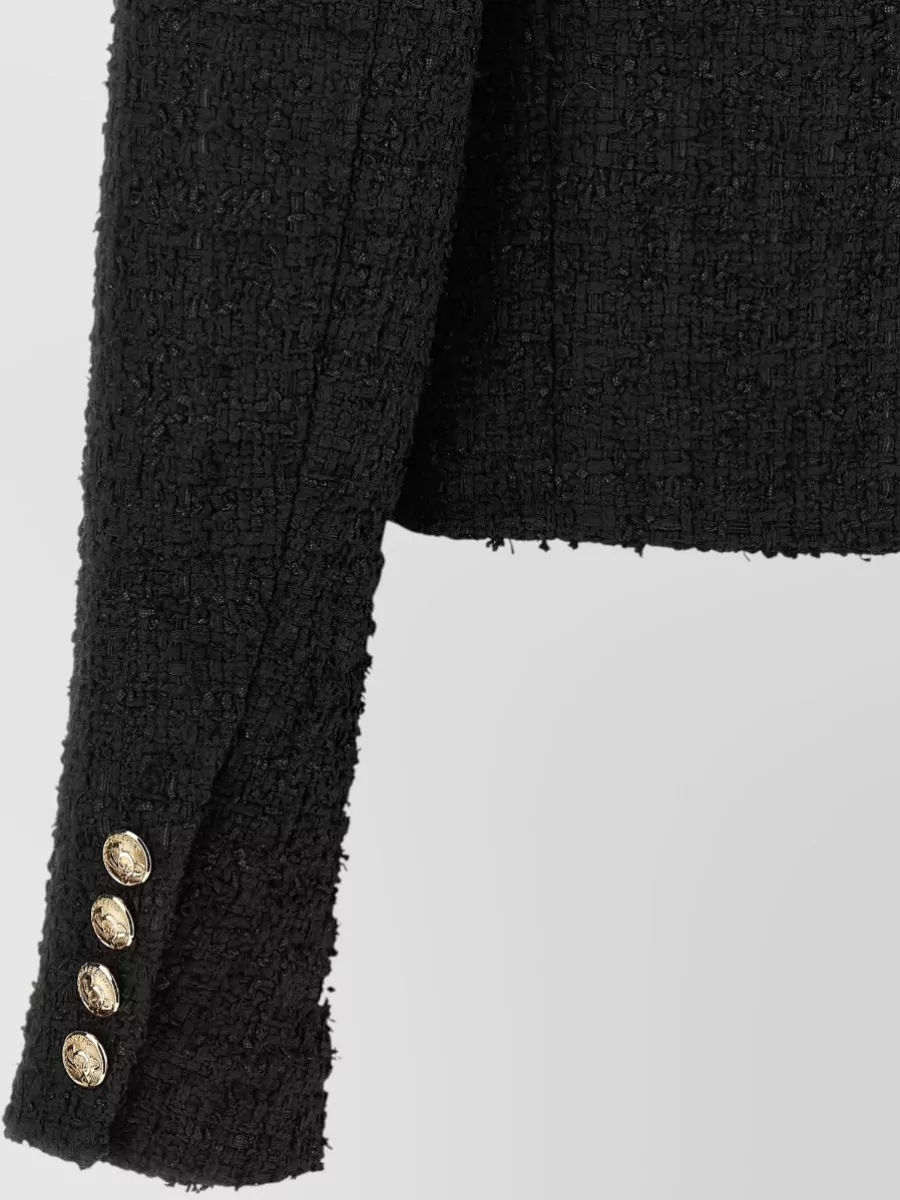 Balmain Tweed Double-Breasted Short Jacket