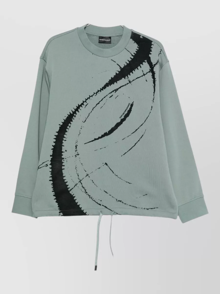 Emporio Armani Cotton abstract print crewneck sweatshirt