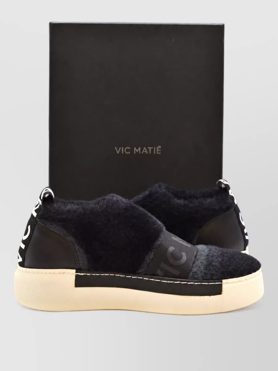 Vic Matie sneakers contrast sole fur texture pull tab