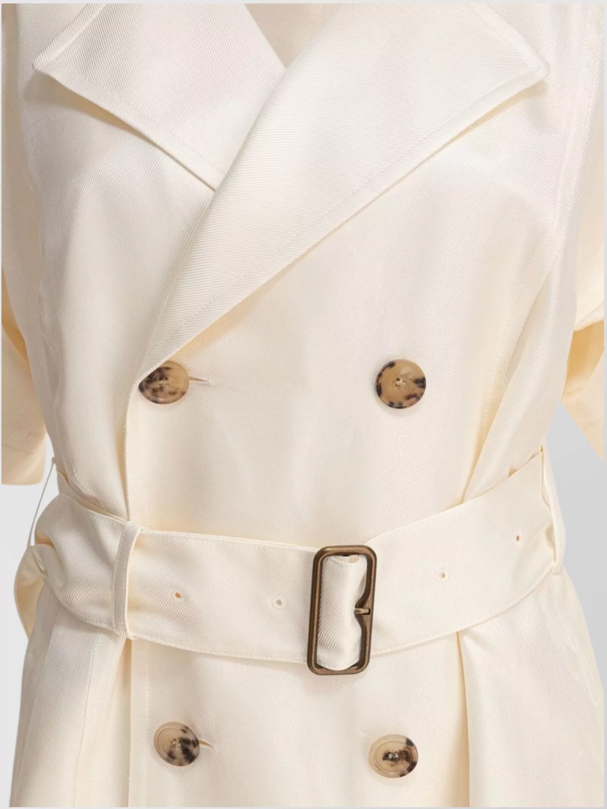 Burberry Waist Belted Short Sleeves Epaulettes Lapels