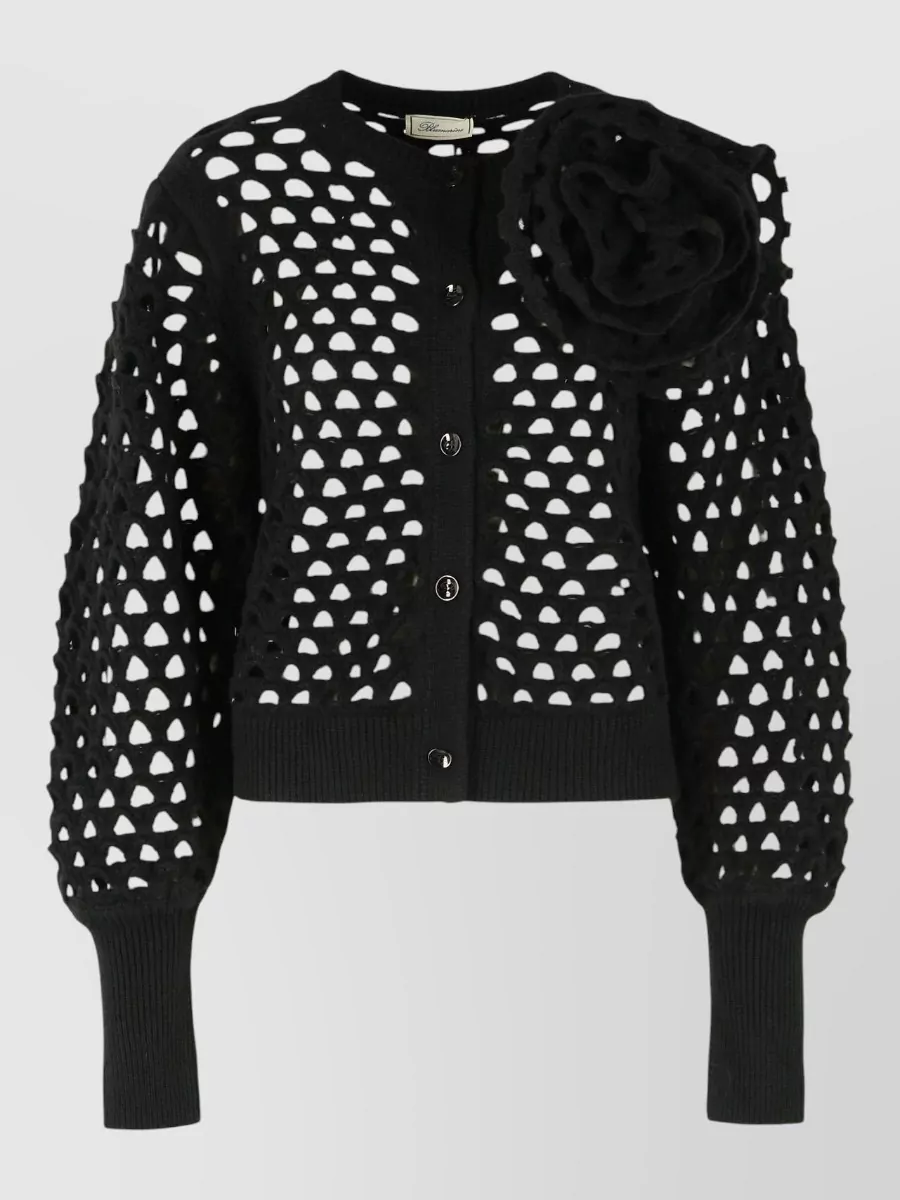 Blumarine Openwork Wool Cardigan