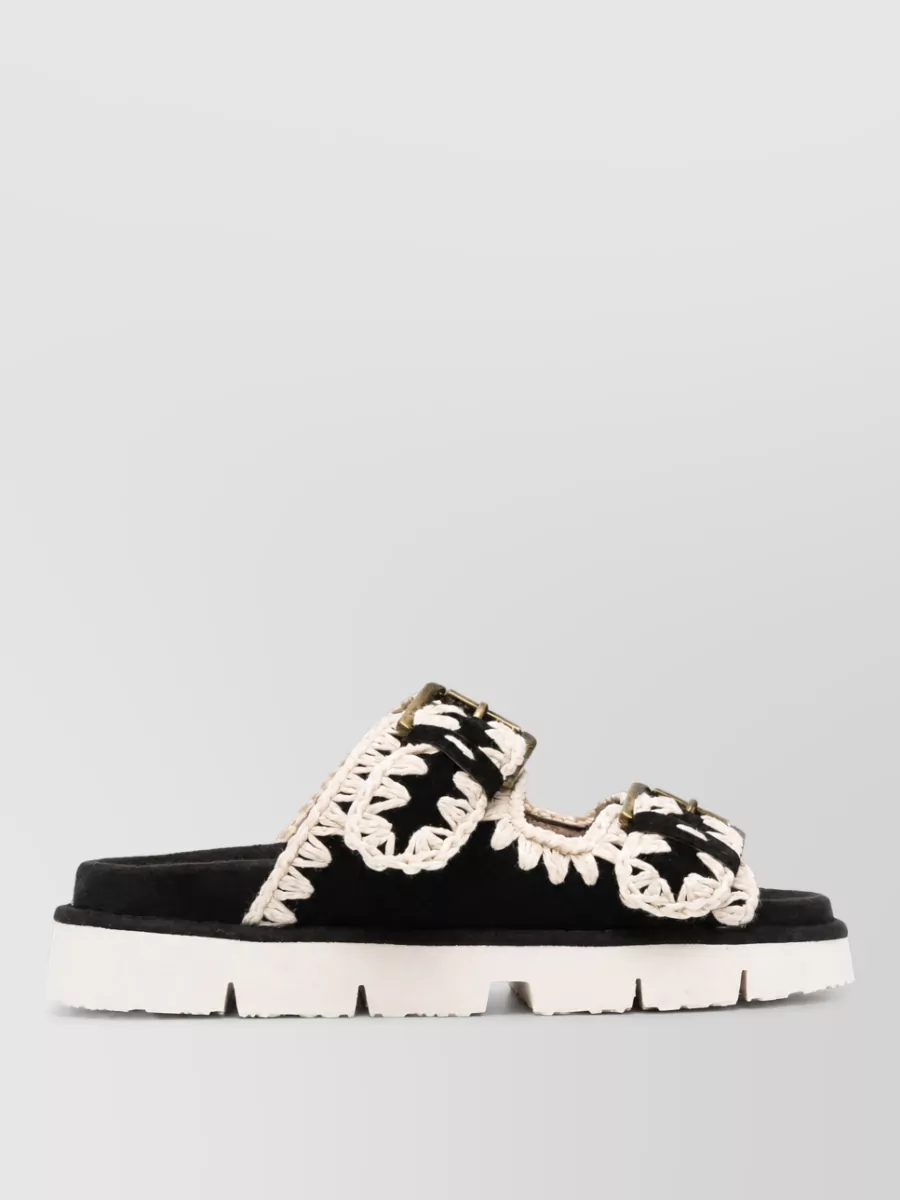 Mou Suede Crochet Sandals
