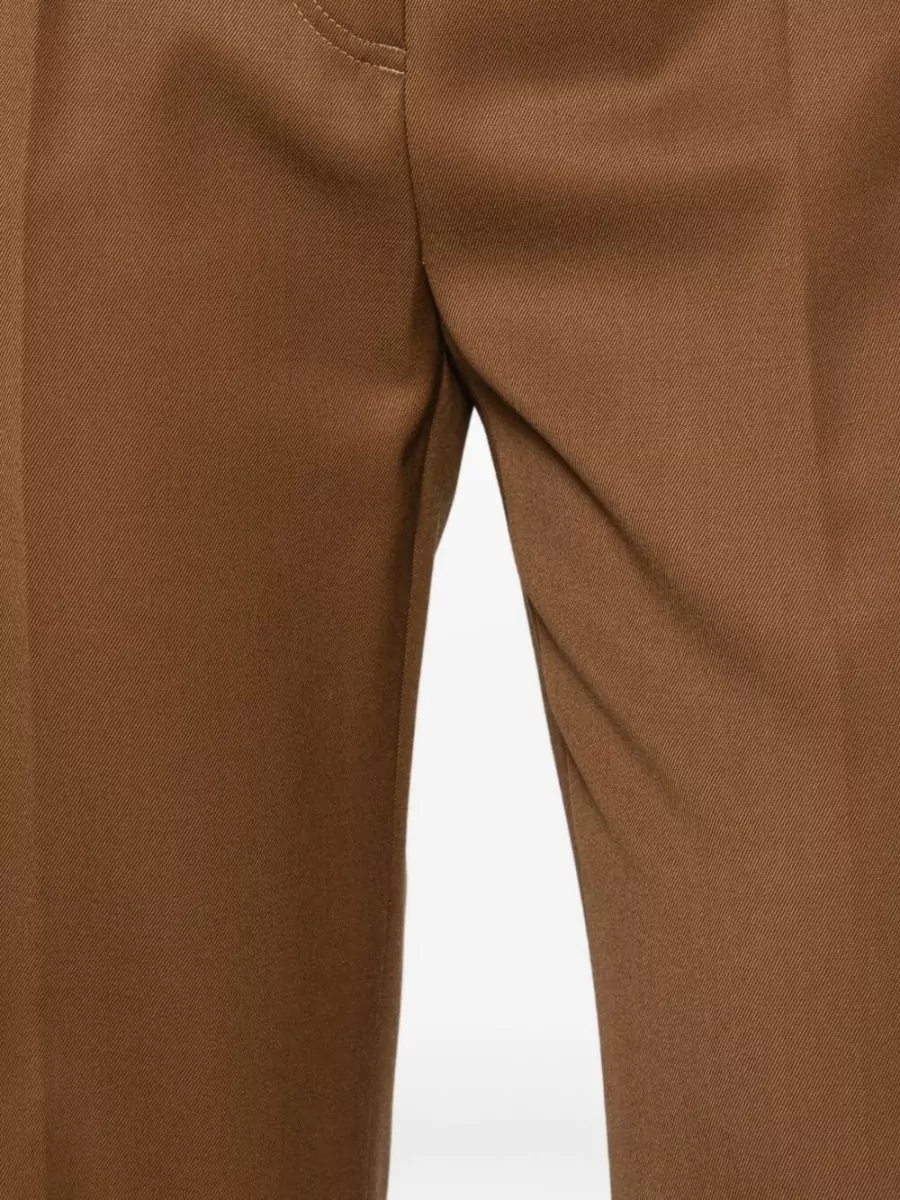 Max Mara Wool Tailored Trousers Straight Leg Belt Loops