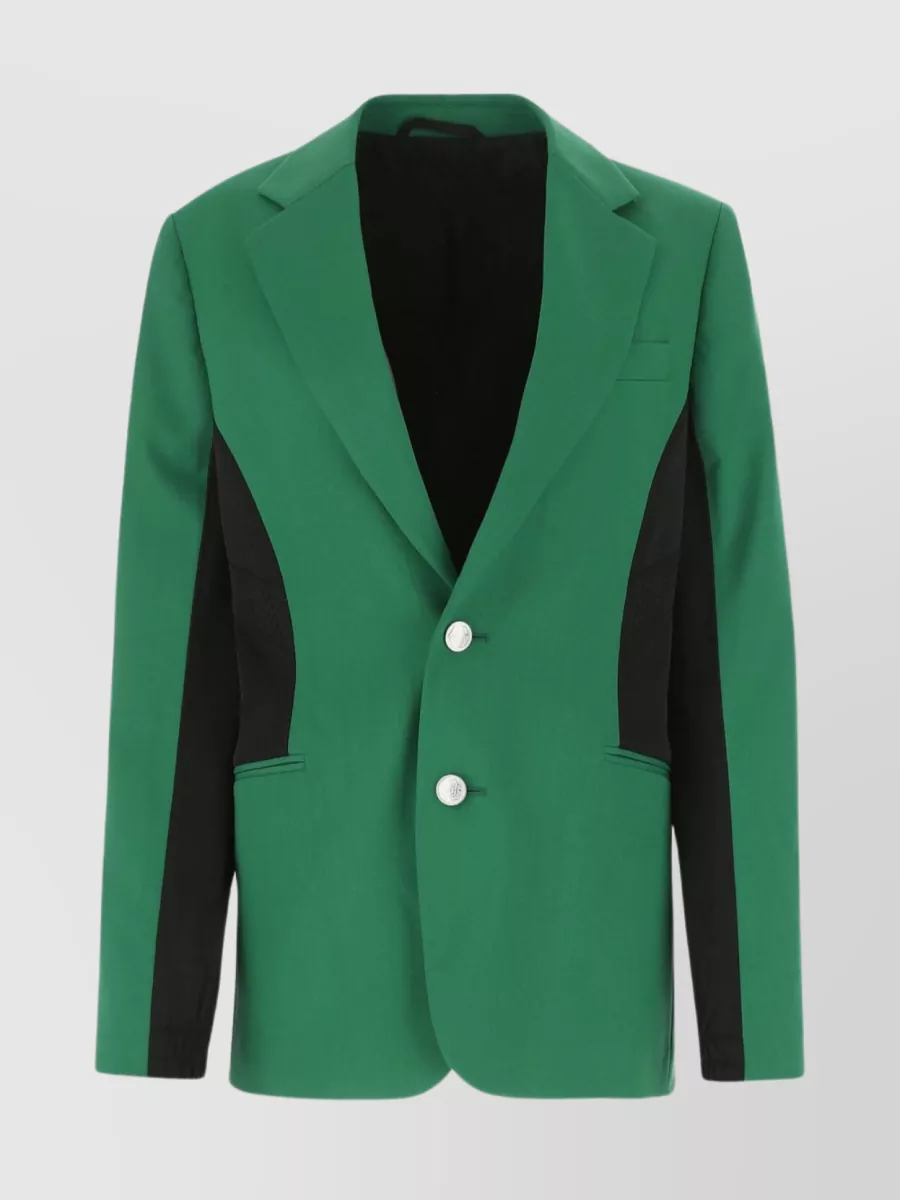 Shop Koché Structured Jacket With Notched Lapels And Back Slit In Green