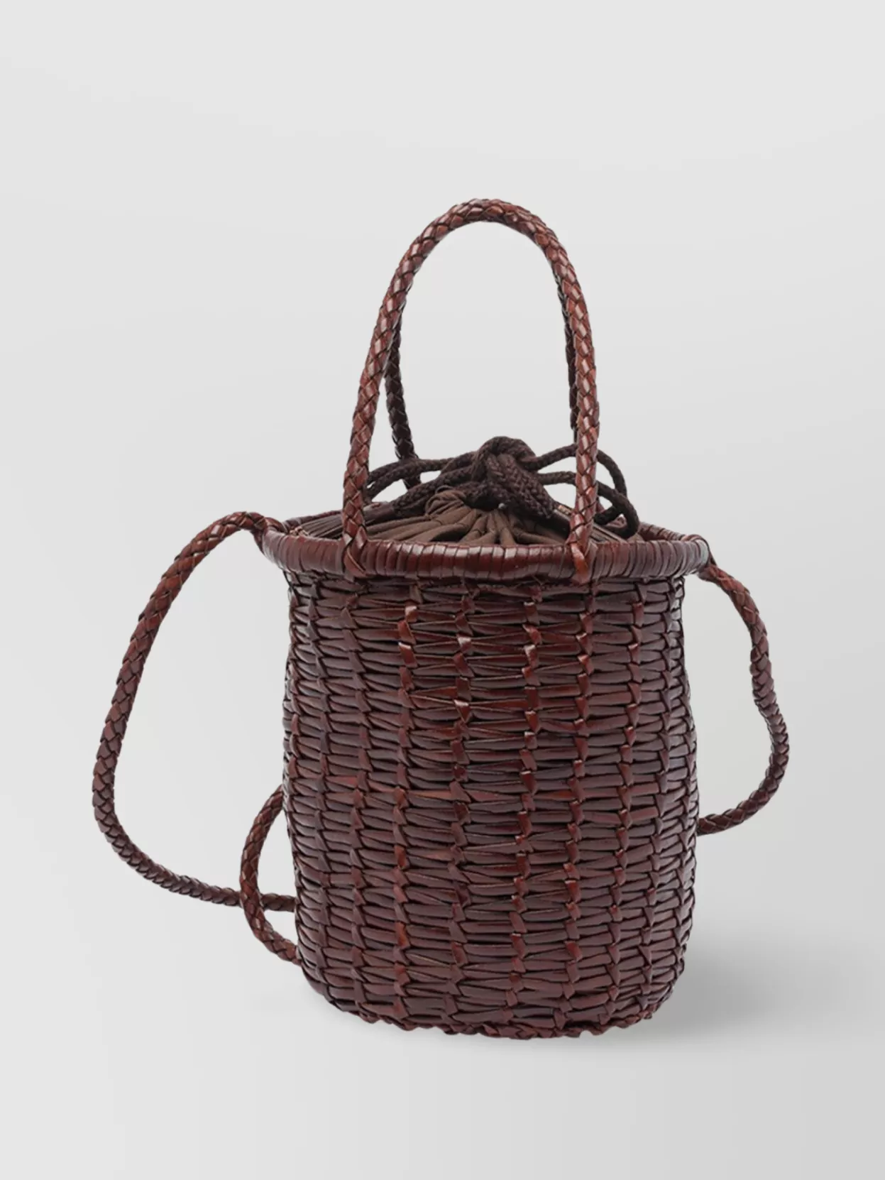 Dragon Diffusion Woven Texture Shoulder Bag With Dual Handles