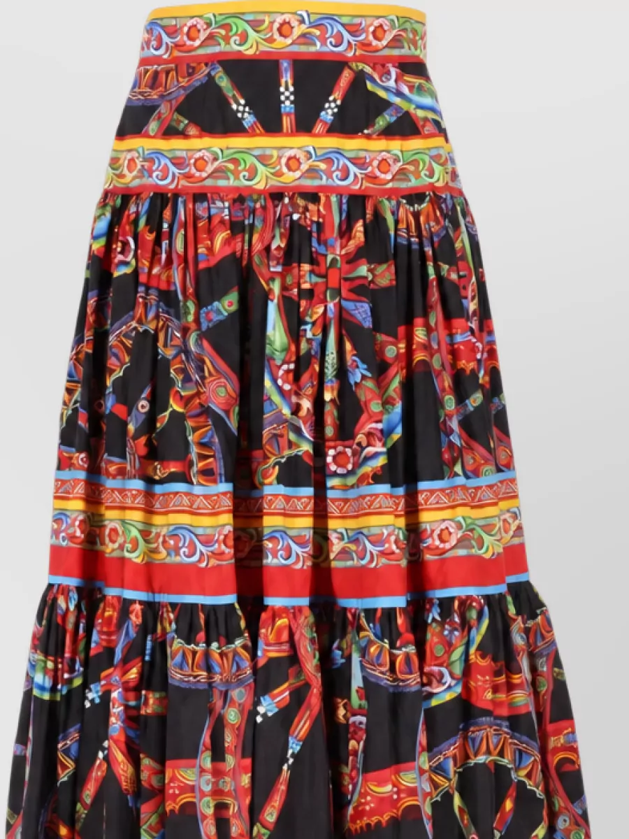 Dolce&Gabbana Cotton Printed Maxi Skirt