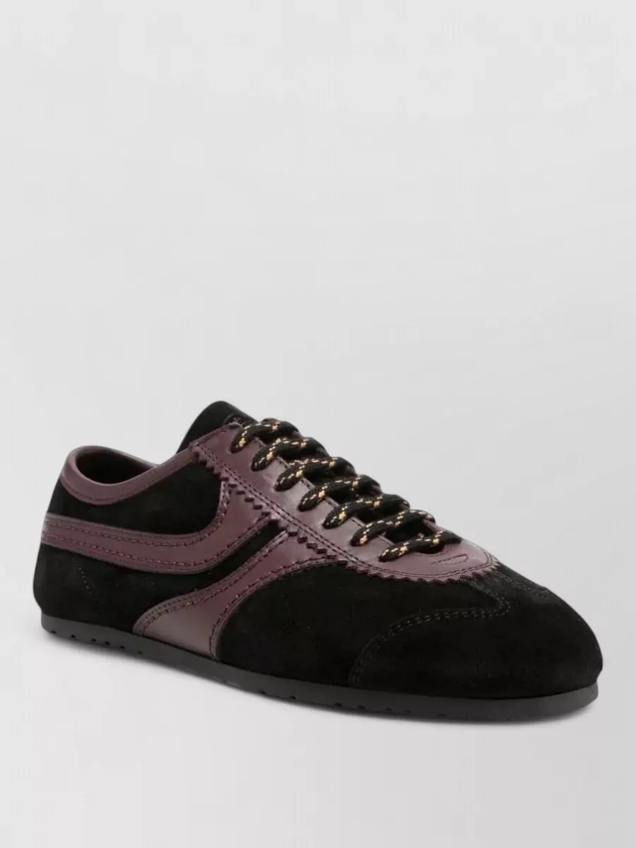 Dries Van Noten leather paneled low-top sneakers