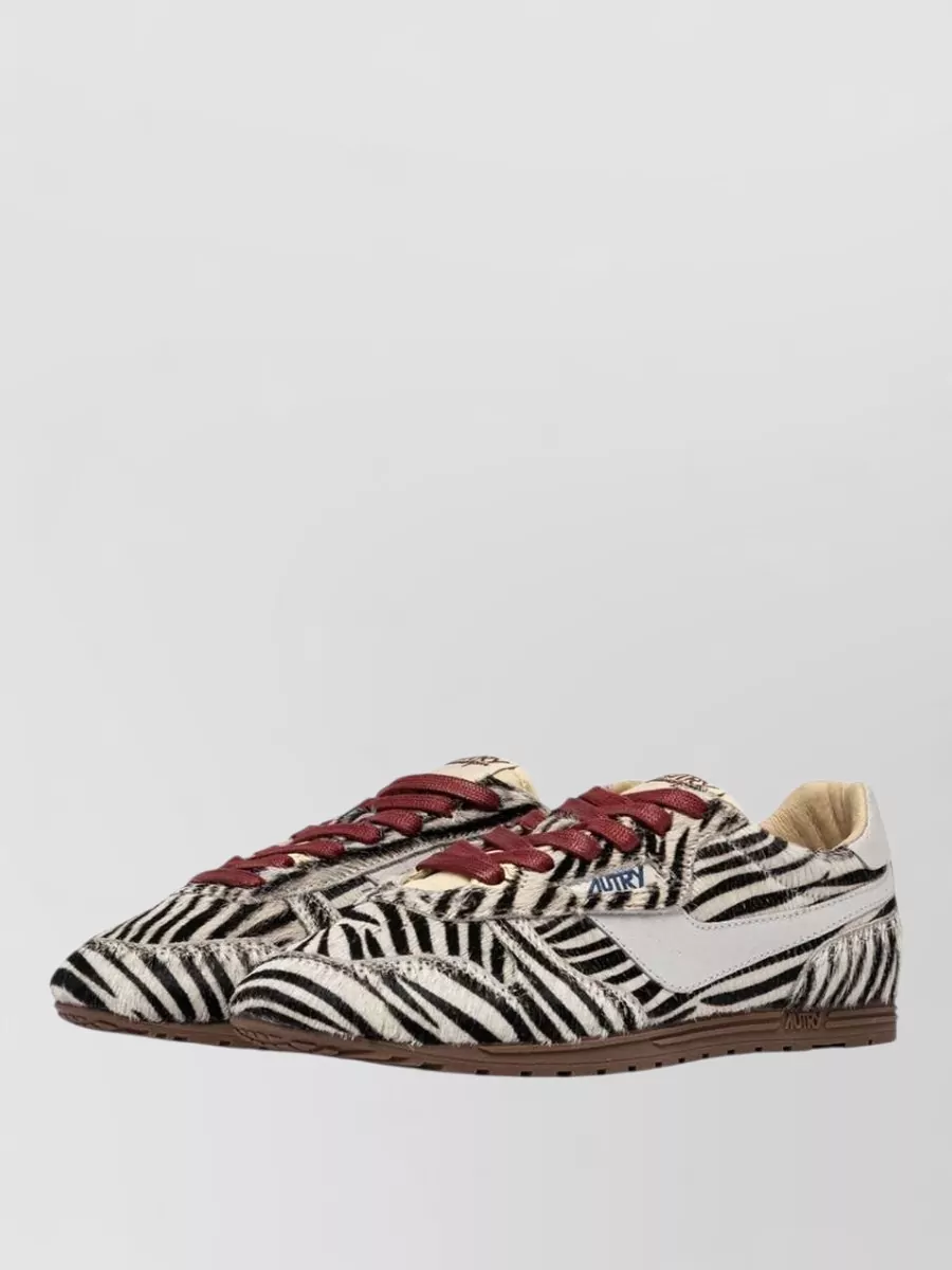 Autry calf-hair zebra-print leather low-top sneakers