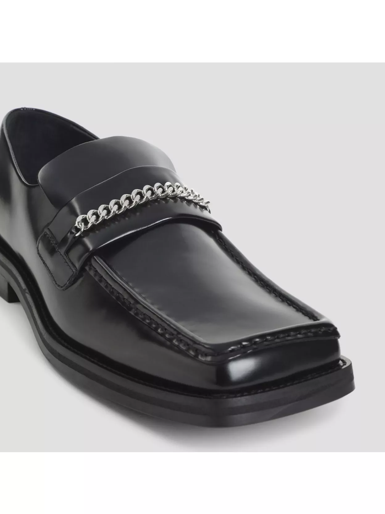Martine Rose Modern Square Toe Loafers With Chain Detail