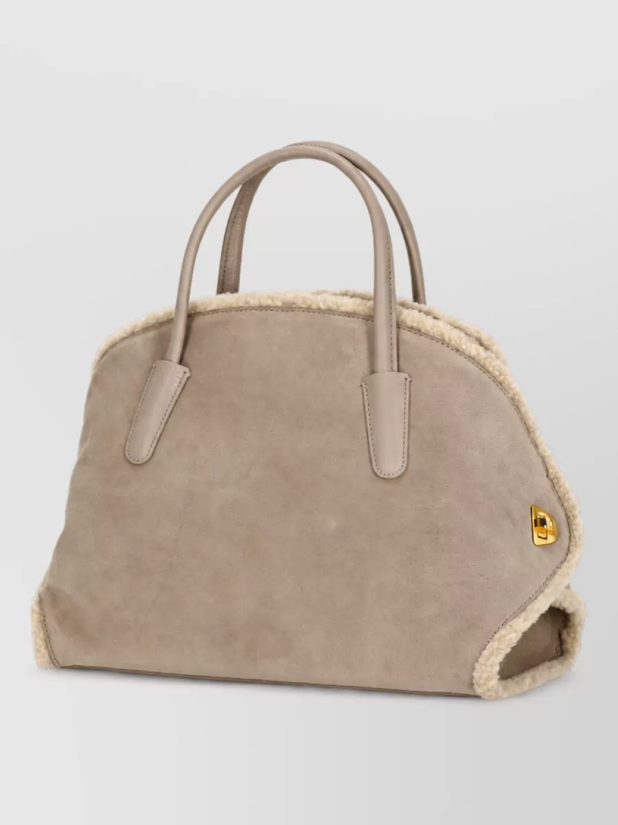 Coccinelle suede leather tote bag