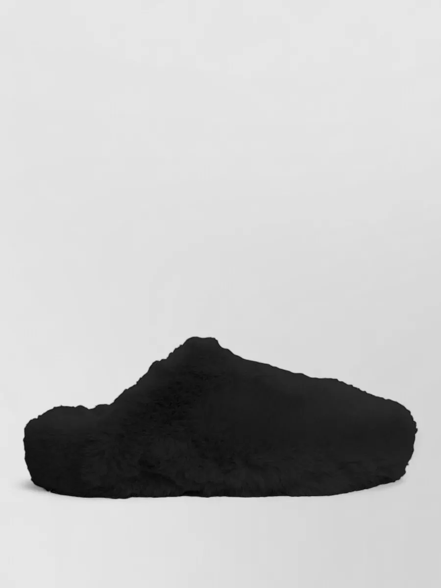 La Rose faux fur slides
