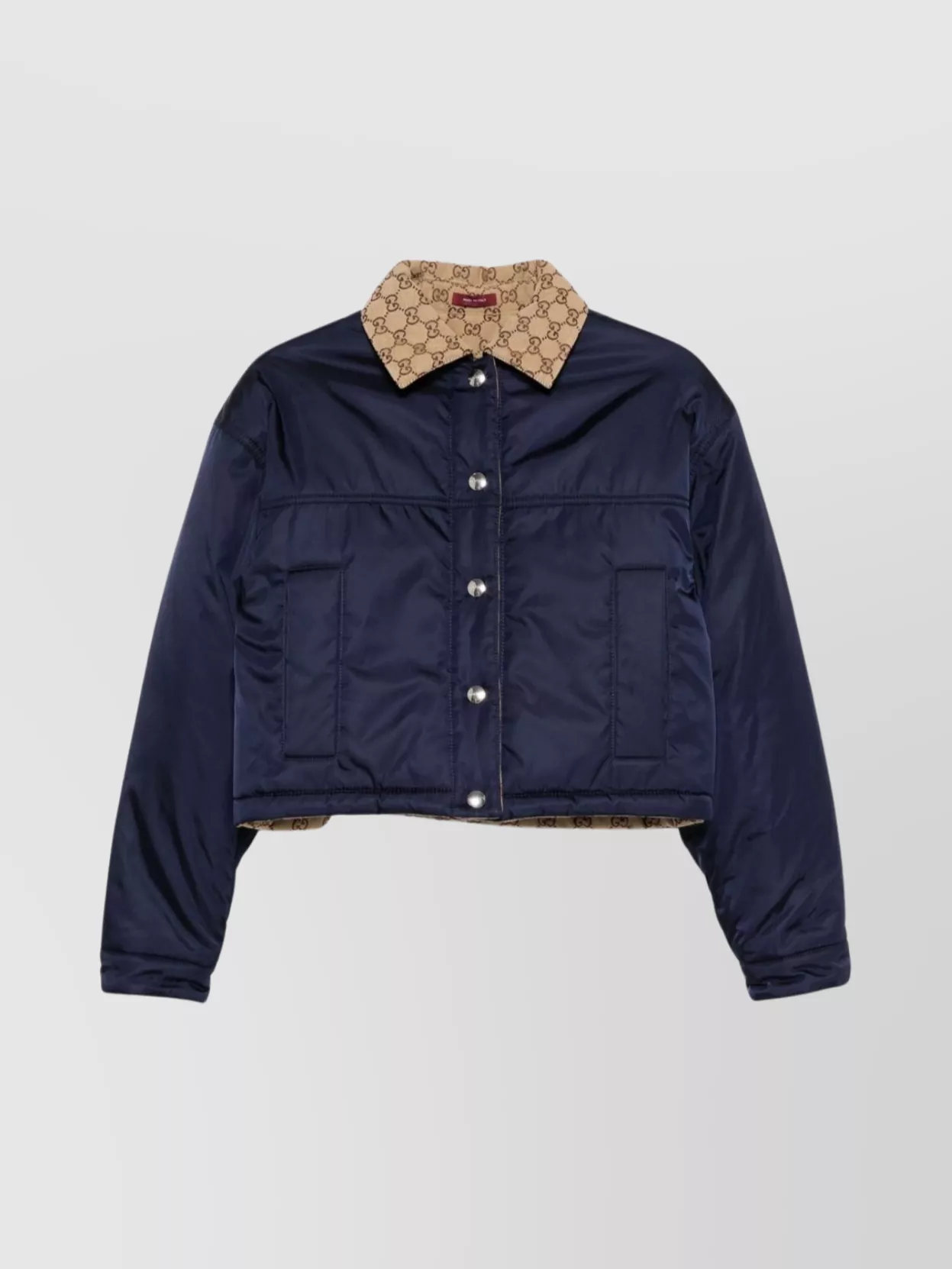 Gucci Collar Contrast Quilted Sleeve Blazer