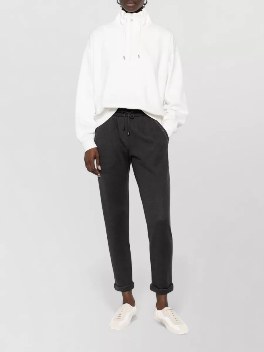 Brunello Cucinelli Cotton Silk Blend Trousers Side Pockets