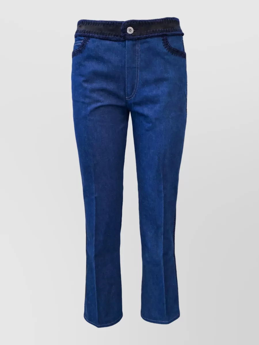 Miu Miu black crochet skinny denim jeans