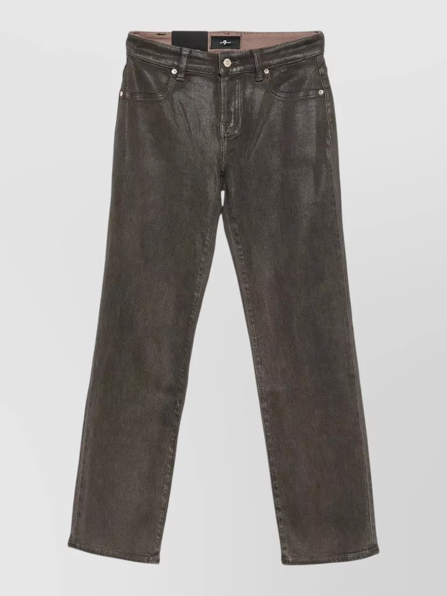 7 For All Mankind coated straight-leg jeans