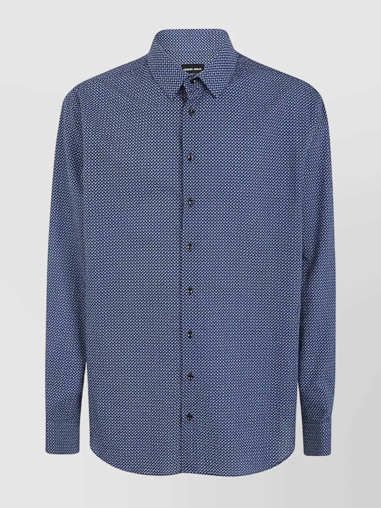 Giorgio Armani Fantasy Shirt With Button Cuffs And Long Sleeves In Blue