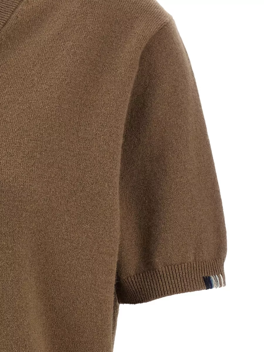 Extreme Cashmere Cashmere-Blend Ribbed V-Neck Short-Sleeve Sweater