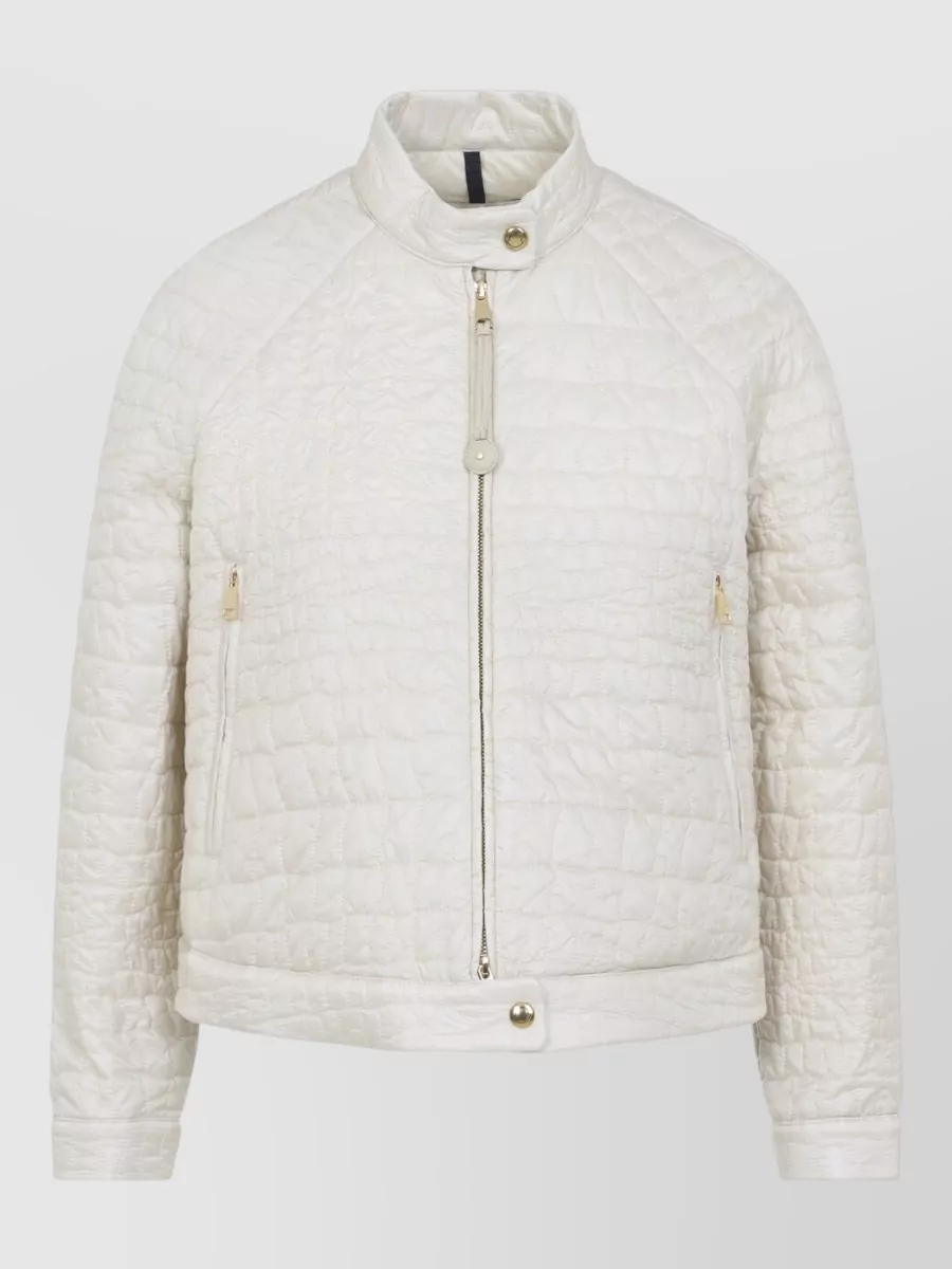 Moncler Aubrieta High Collar Quilted Zip Jacket