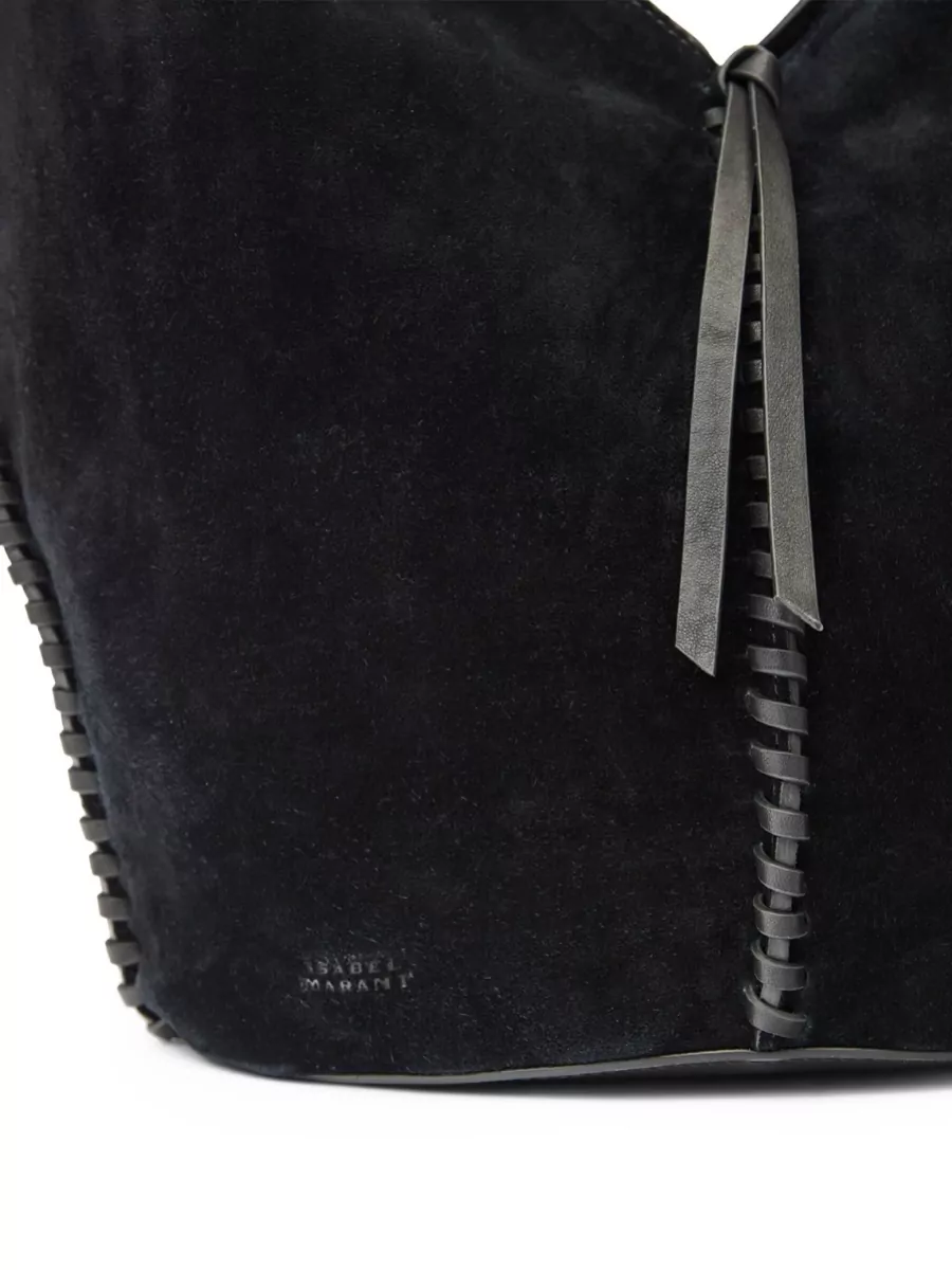 Isabel Marant Tampa Suede Shoulder Bag Braided Tassels