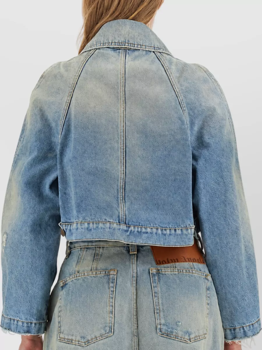 Palm Angels Cropped Denim Jacket