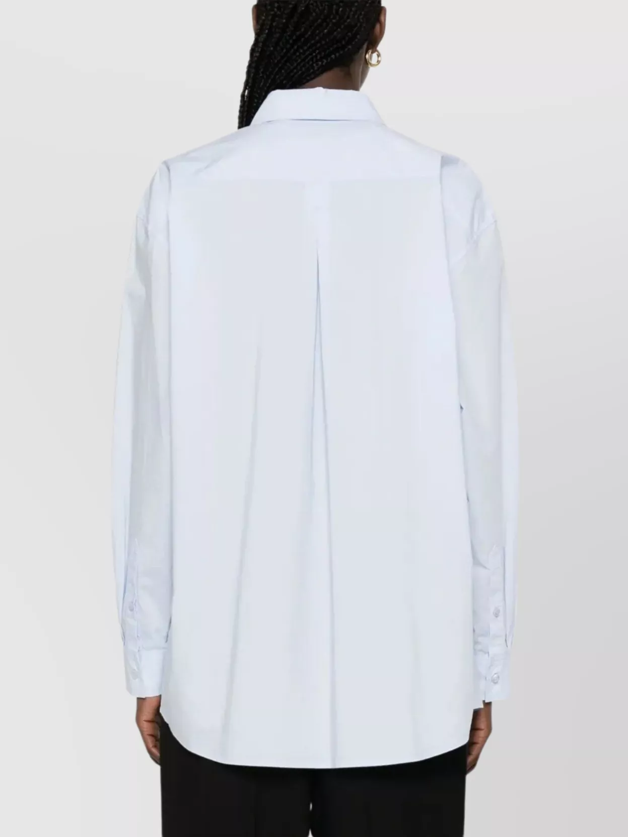 Totême Pleated Collar Shirt With Inverted Pleats In Blue