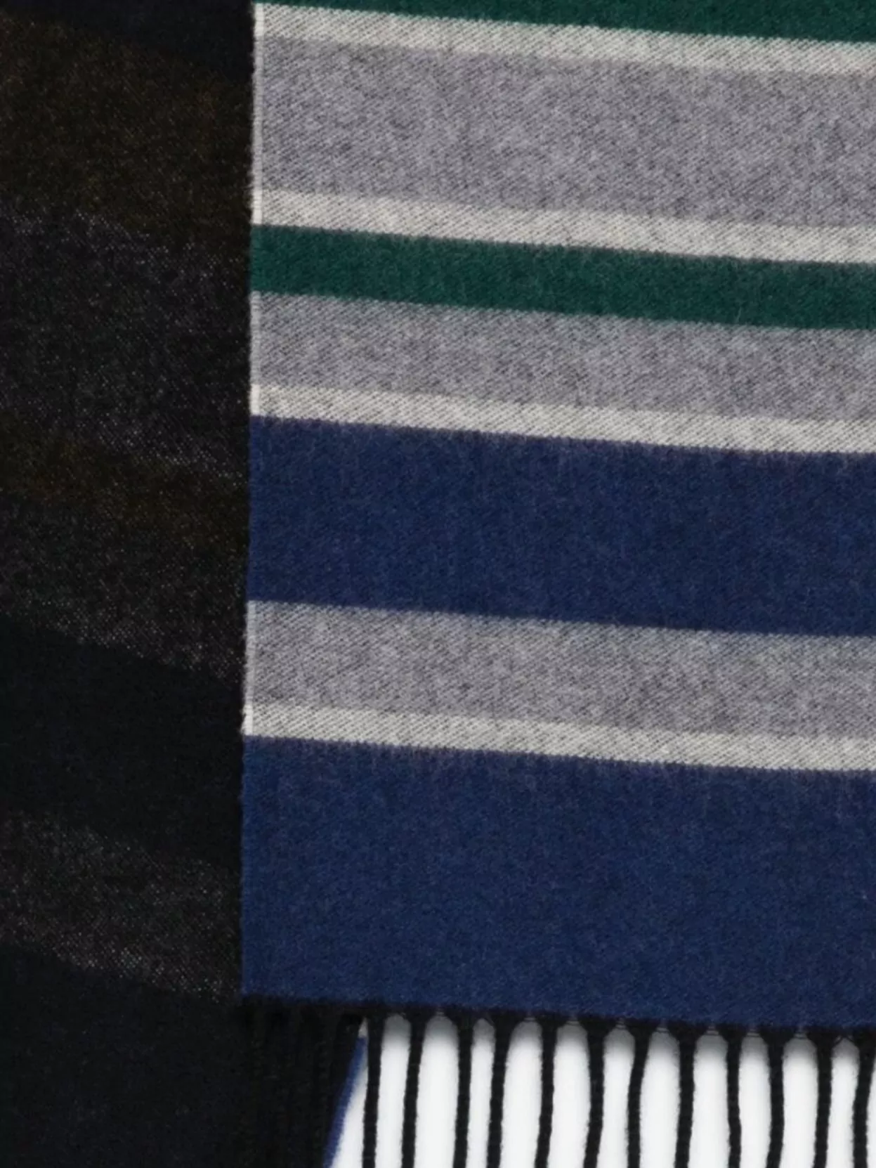Paul Smith Color Block Striped Scarf With Fringed Ends