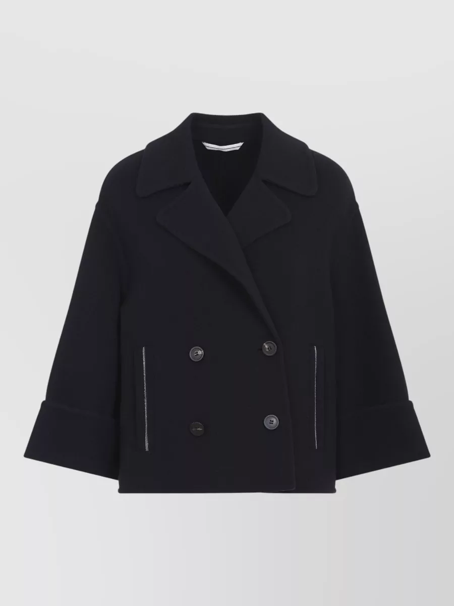 Peserico Cashmere wool double-breasted short coat