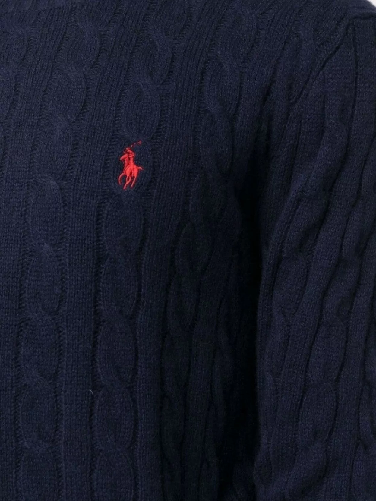 Ralph Lauren Wool Cashmere Cable Knit Crew Neck Sweater