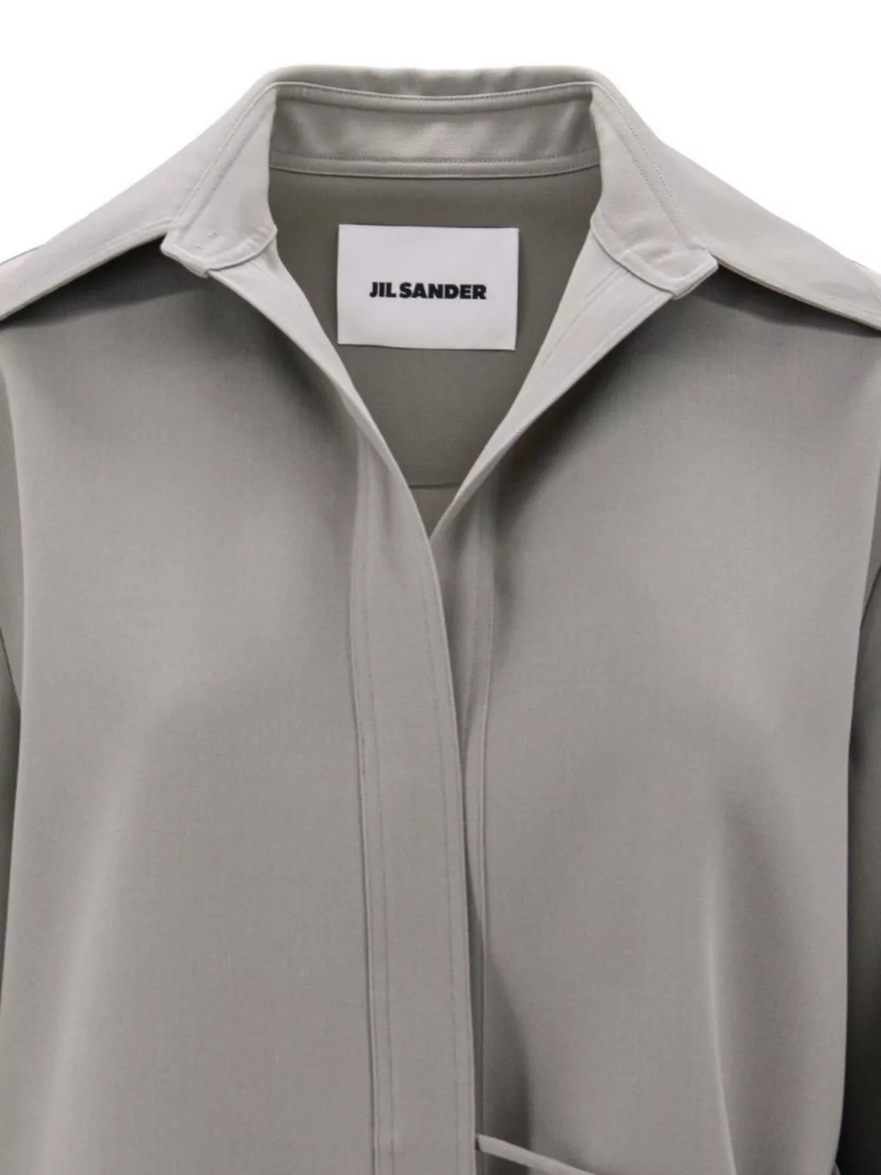 JIL SANDER WOOL SHIRT WITH V-NECKLINE AND FRONT TIE