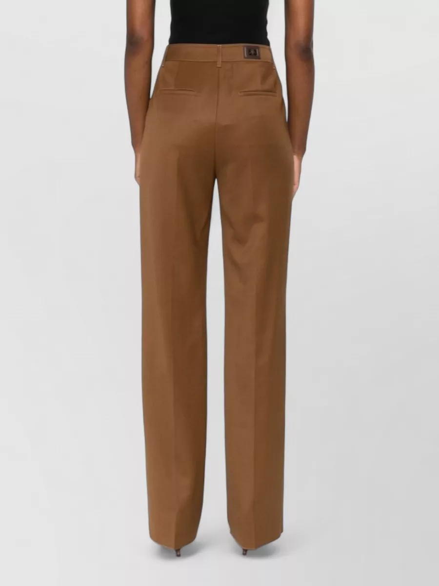 Max Mara Wool Tailored Trousers Straight Leg Belt Loops