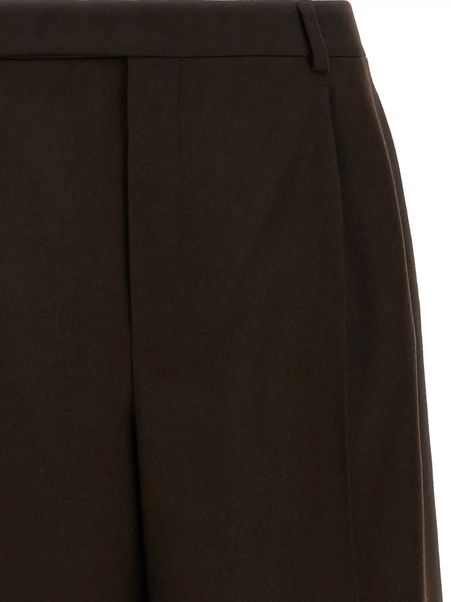 Saint Laurent Wool Flannel Mid-Rise Straight-Leg Bermuda Shorts