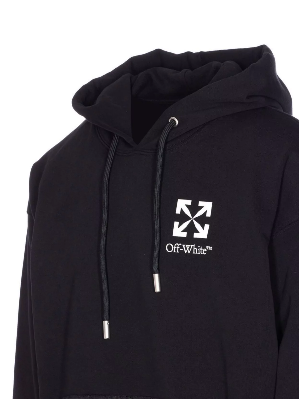 Off-white Skate Hoodie With Drawstring And Kangaroo Pocket In Black