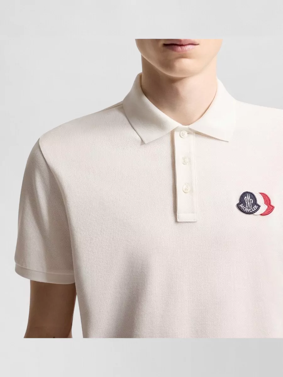 Moncler Logo Patch Cotton Polo Shirt