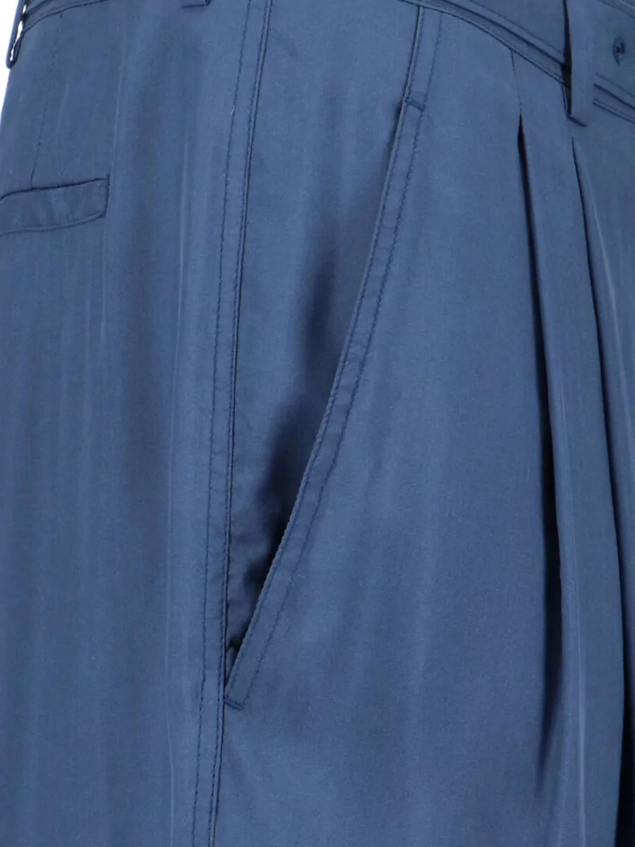 Saint Laurent Silk Slim-Fit Pleated Tailored Trousers